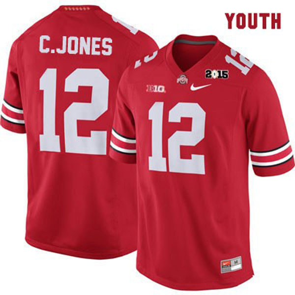 ohio state buckeyes 12 cardale jones red football youth jersey