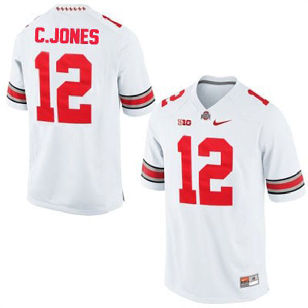 ohio state buckeyes 12 cardale jones white football jersey