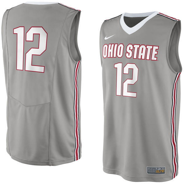 ohio state buckeyes 12 gray basketball jersey