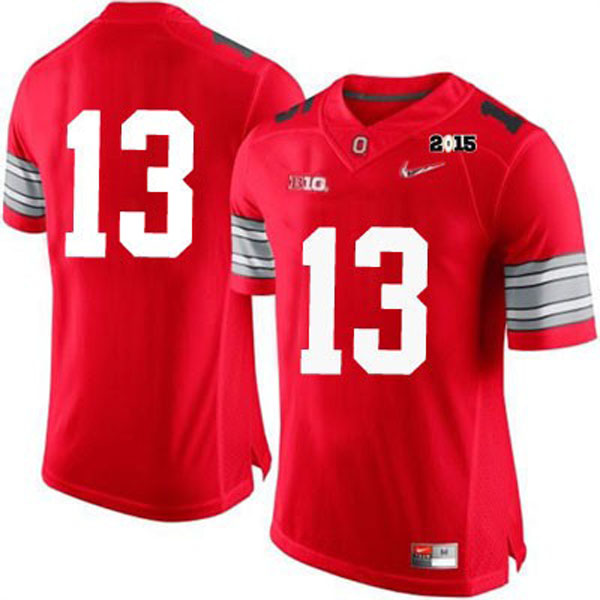 ohio state buckeyes 13 red diamond quest football jersey