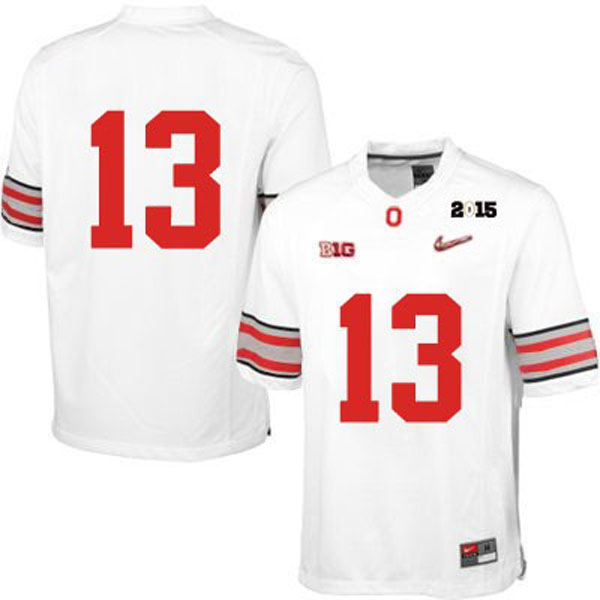 ohio state buckeyes 13 white diamond quest football jersey