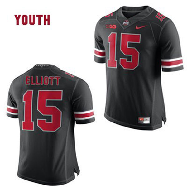 ohio state buckeyes 15 ezekiel elliott black football youth jersey