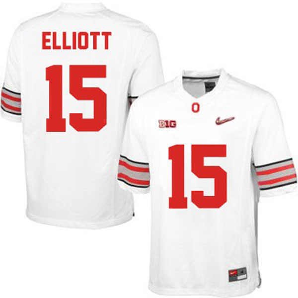 ohio state buckeyes 15 ezekiel elliott white football jersey