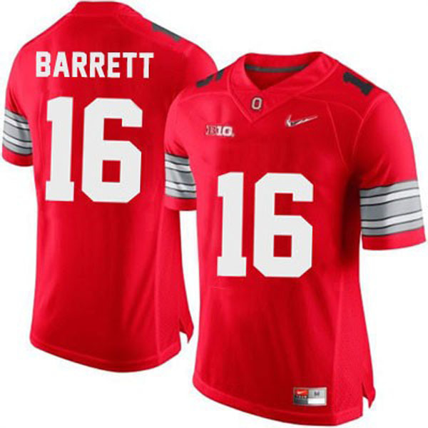 ohio state buckeyes 16 j.t. barrett red football jersey