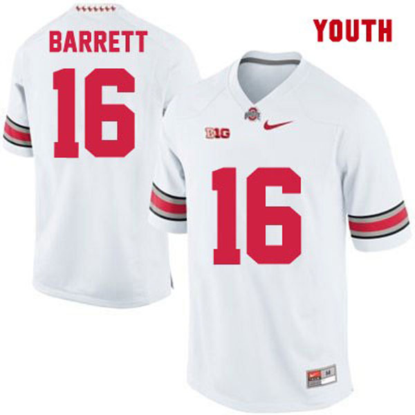 ohio state buckeyes 16 j.t. barrett white football youth jersey