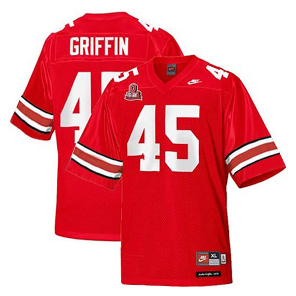 ohio state buckeyes 45 archie griffin red football jersey