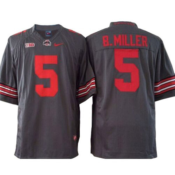 ohio state buckeyes 5 braxton miller gray football youth jersey