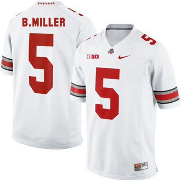 ohio state buckeyes 5 braxton miller white football jersey