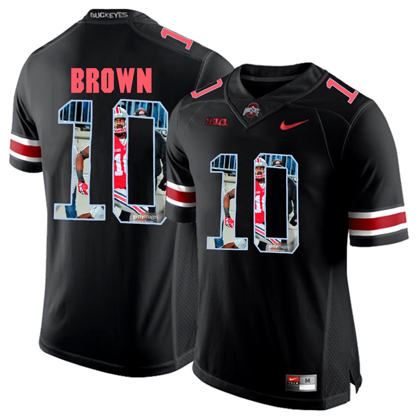 ohio state buckeyes blackout cacorey brown player fashion jersey