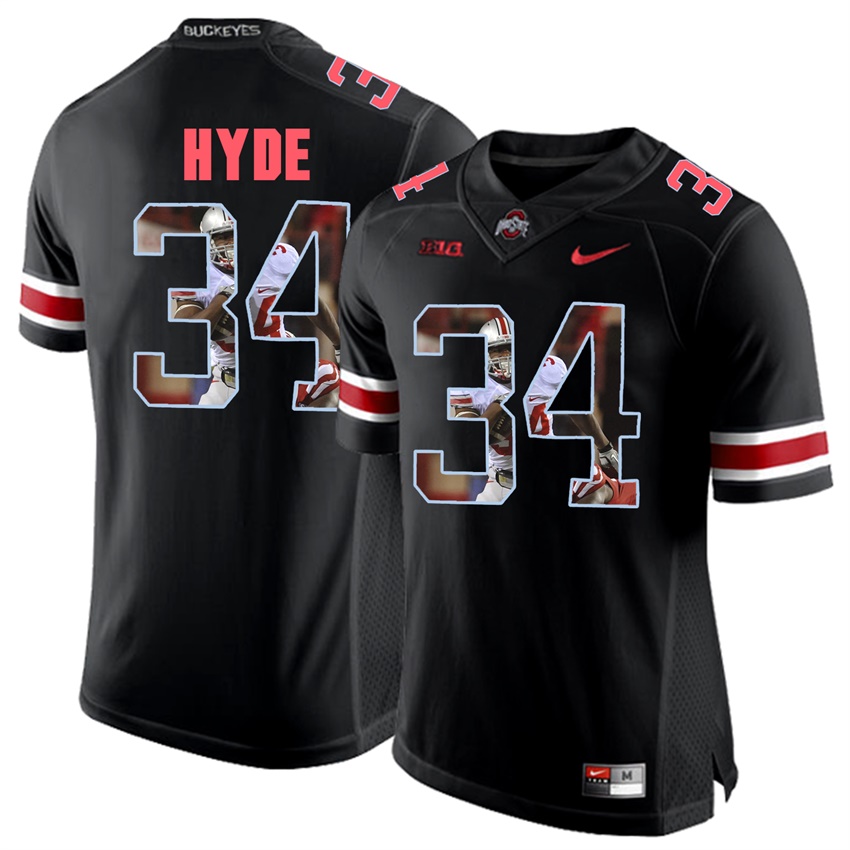 ohio state buckeyes blackout camecarlos hyde player fashion jersey