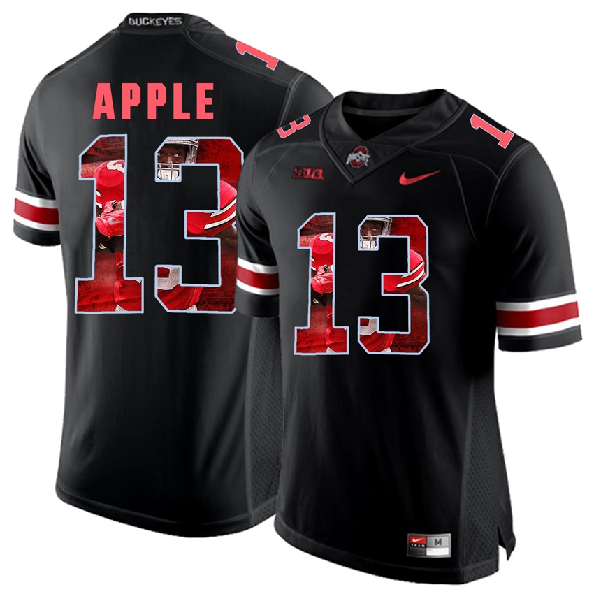 ohio state buckeyes blackout eli apple player fashion jersey