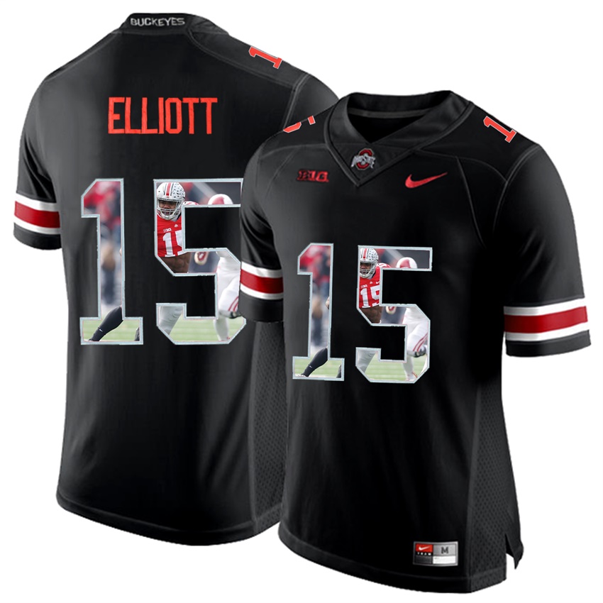 ohio state buckeyes blackout ezekiel elliott player fashion jersey 1