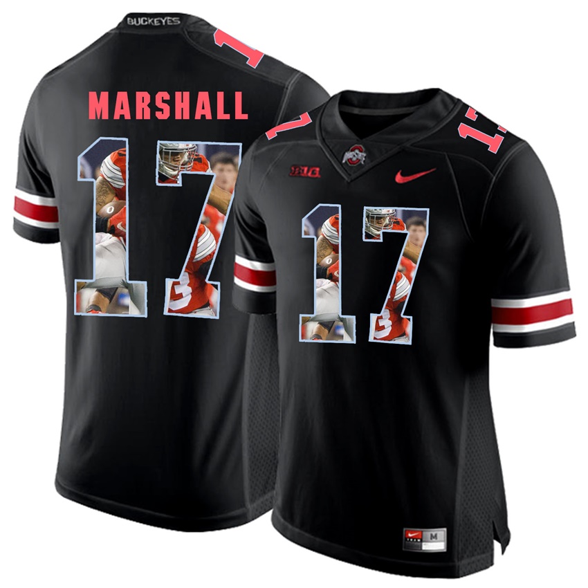 ohio state buckeyes blackout jalin marshall player fashion jersey