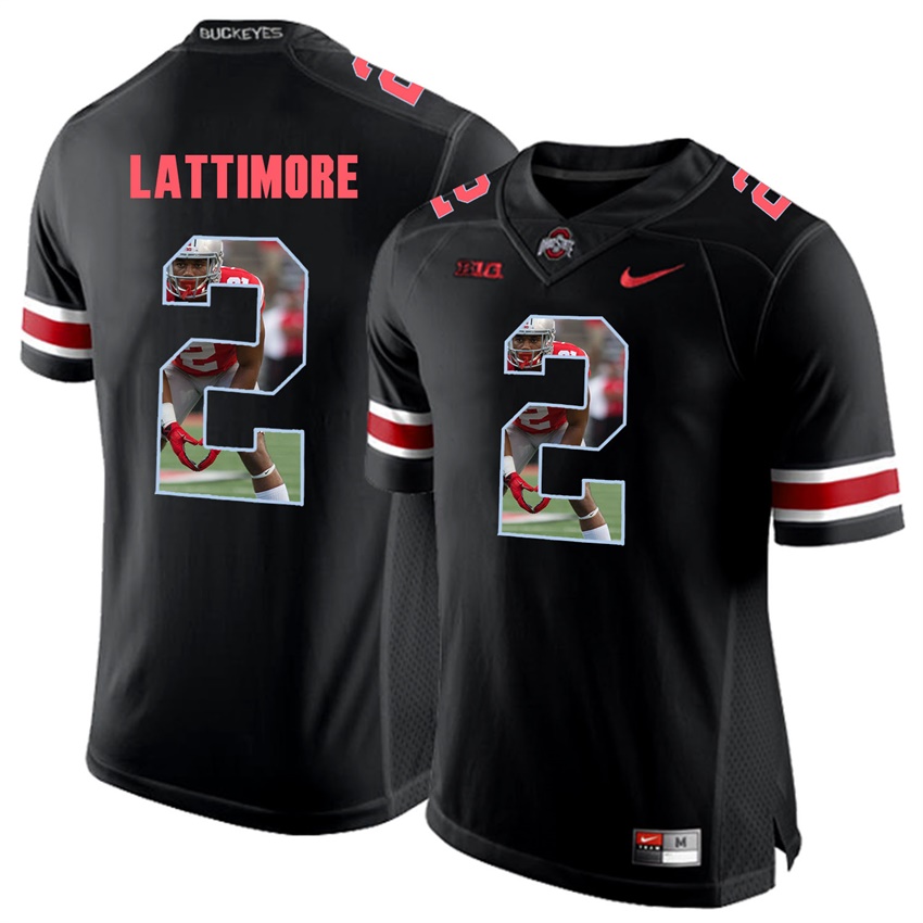 ohio state buckeyes blackout marshon lattimore player fashion jersey