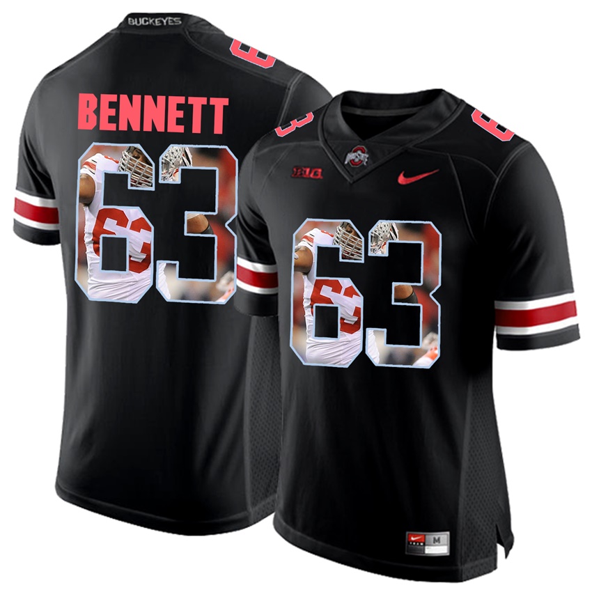 ohio state buckeyes blackout michael bennett player fashion jersey
