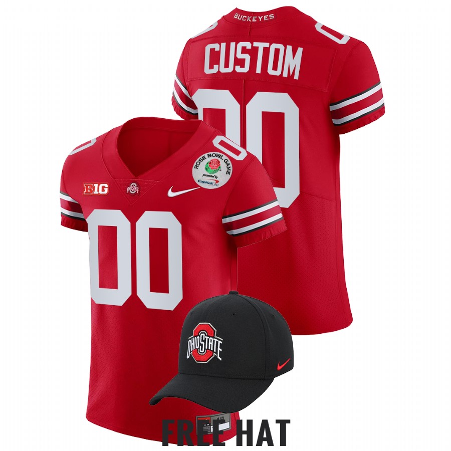 ohio state buckeyes custom scarlet 2022 rose bowl color rush jersey