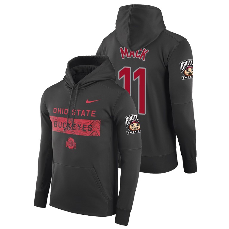 ohio state buckeyes football performance austin mack anthracite sideline seismic men's hoodie