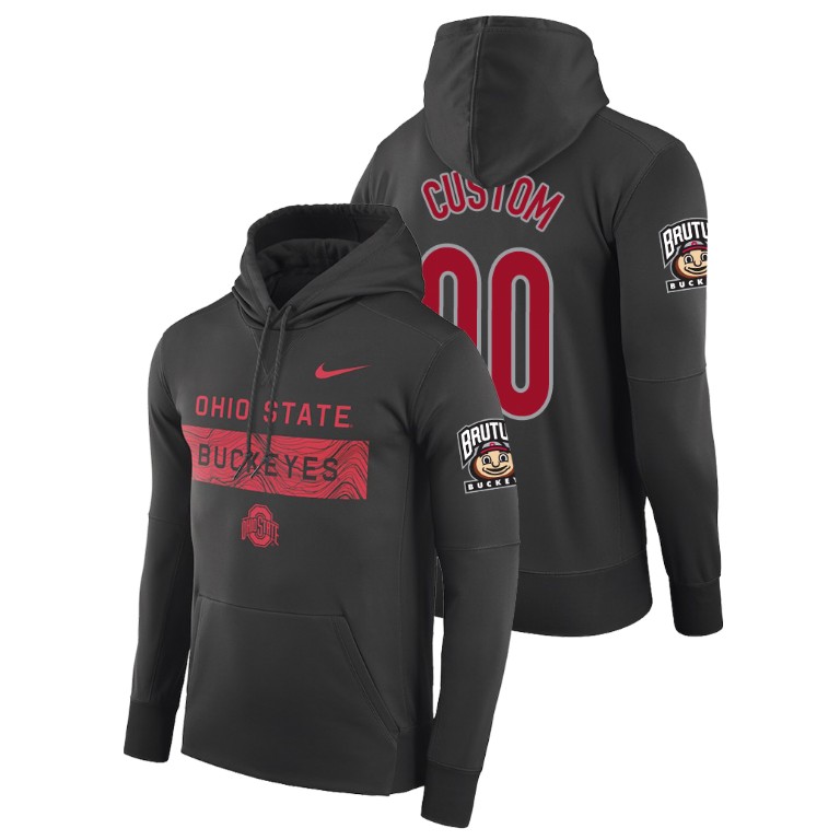 ohio state buckeyes football performance custom anthracite sideline seismic men's hoodie