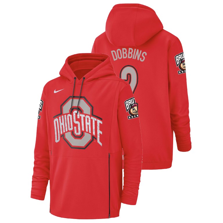ohio state buckeyes football performance j.k. dobbins scarlet champ drive men's hoodie