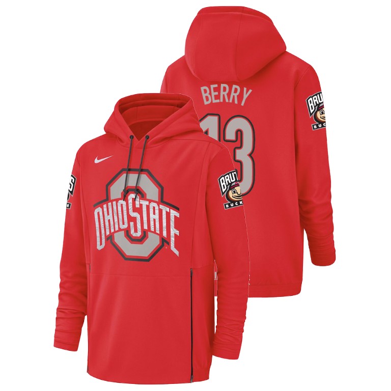 ohio state buckeyes football performance rashod berry scarlet champ drive men's hoodie