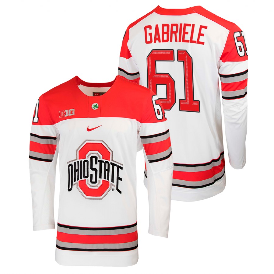 ohio state buckeyes grant gabriele white college hockey jersey