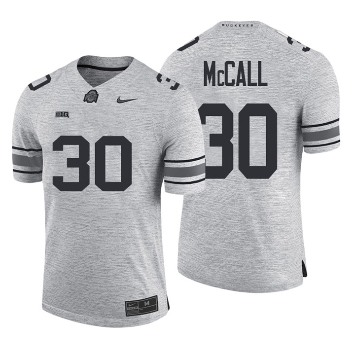 ohio state buckeyes heather gray 30 demario mccall gridiron gray ii limited jersey
