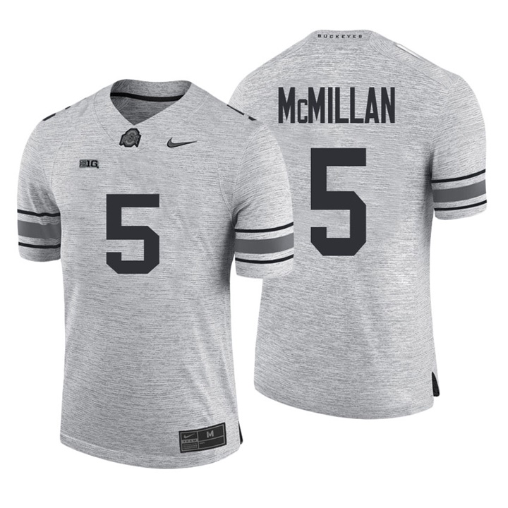 ohio state buckeyes heather gray 5 raekwon mcmillan gridiron gray ii limited jersey