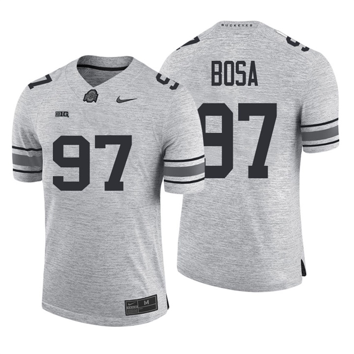 ohio state buckeyes heather gray 97 nick bosa gridiron gray ii limited jersey