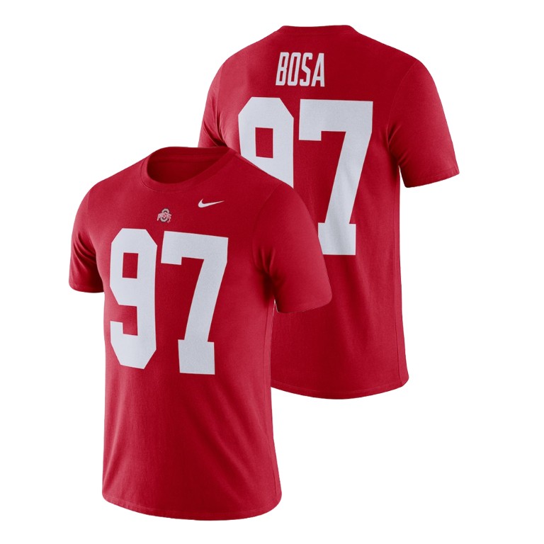ohio state buckeyes nike football performance joey bosa scarlet name and number men's t shirt