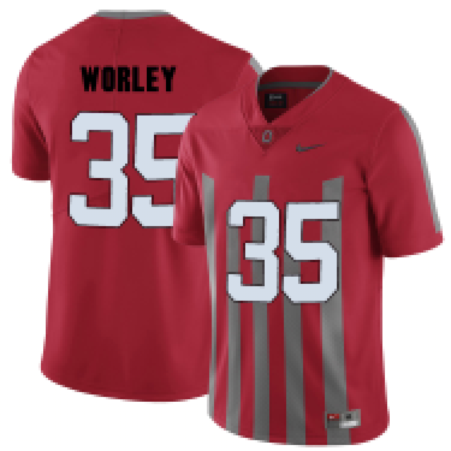 ohio state buckeyes red chris worley college football portrait jersey
