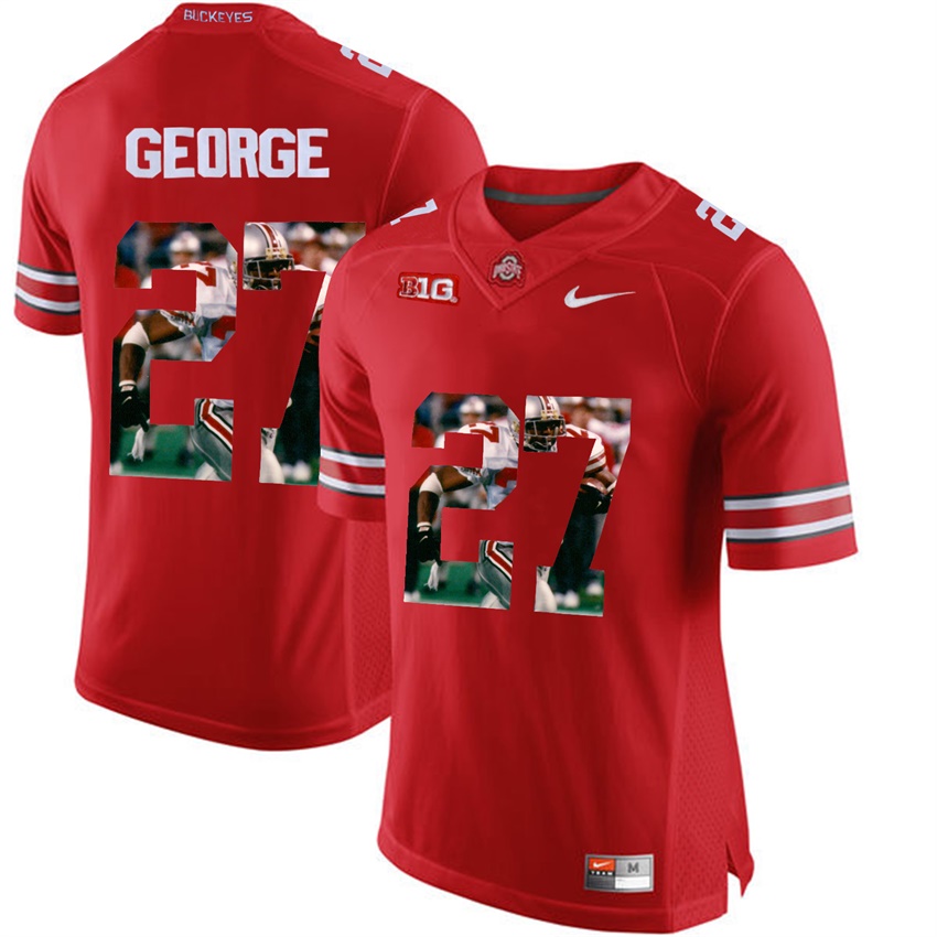 ohio state buckeyes red eddie george player fashion jersey
