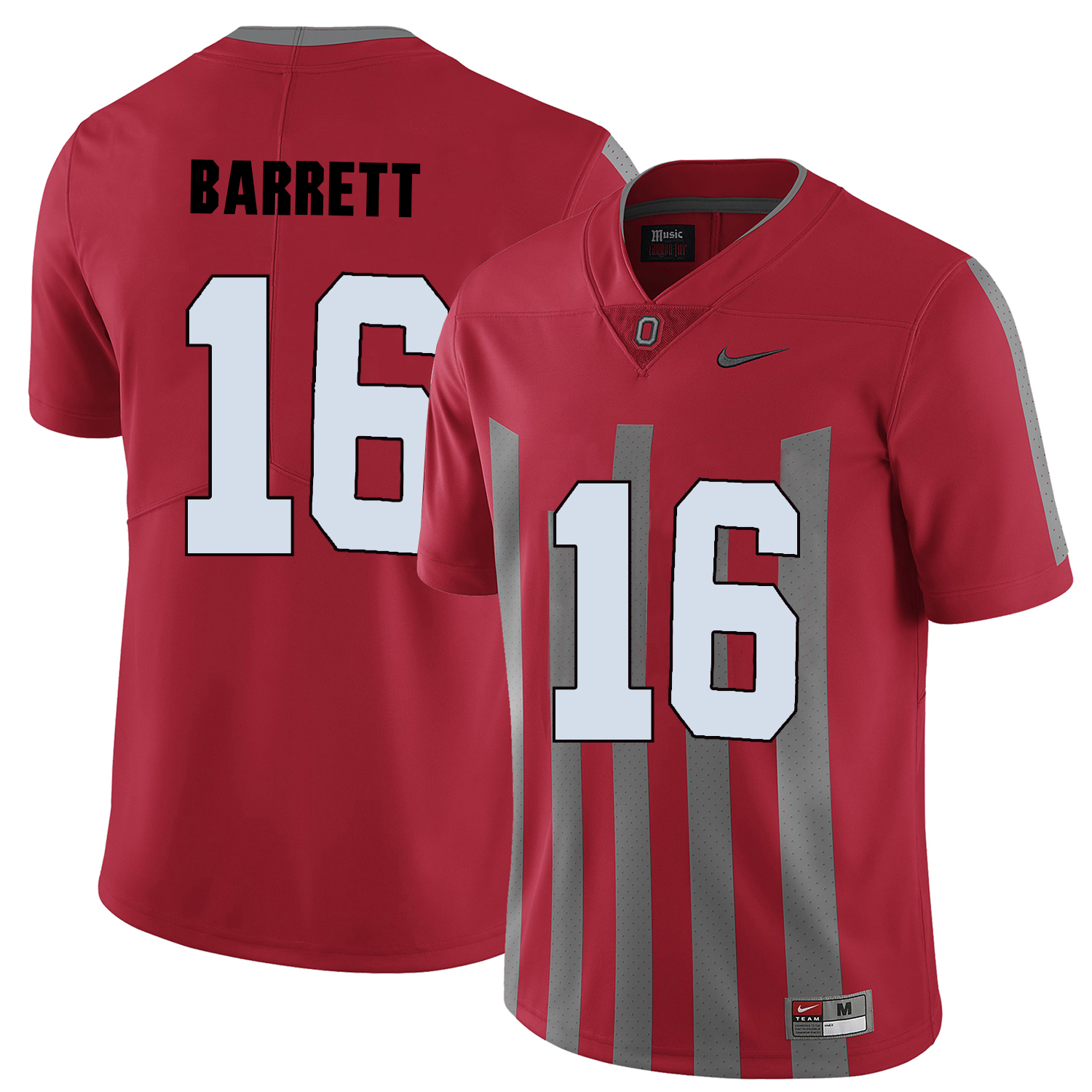 ohio state buckeyes red j.t. barrett college football portrait jersey