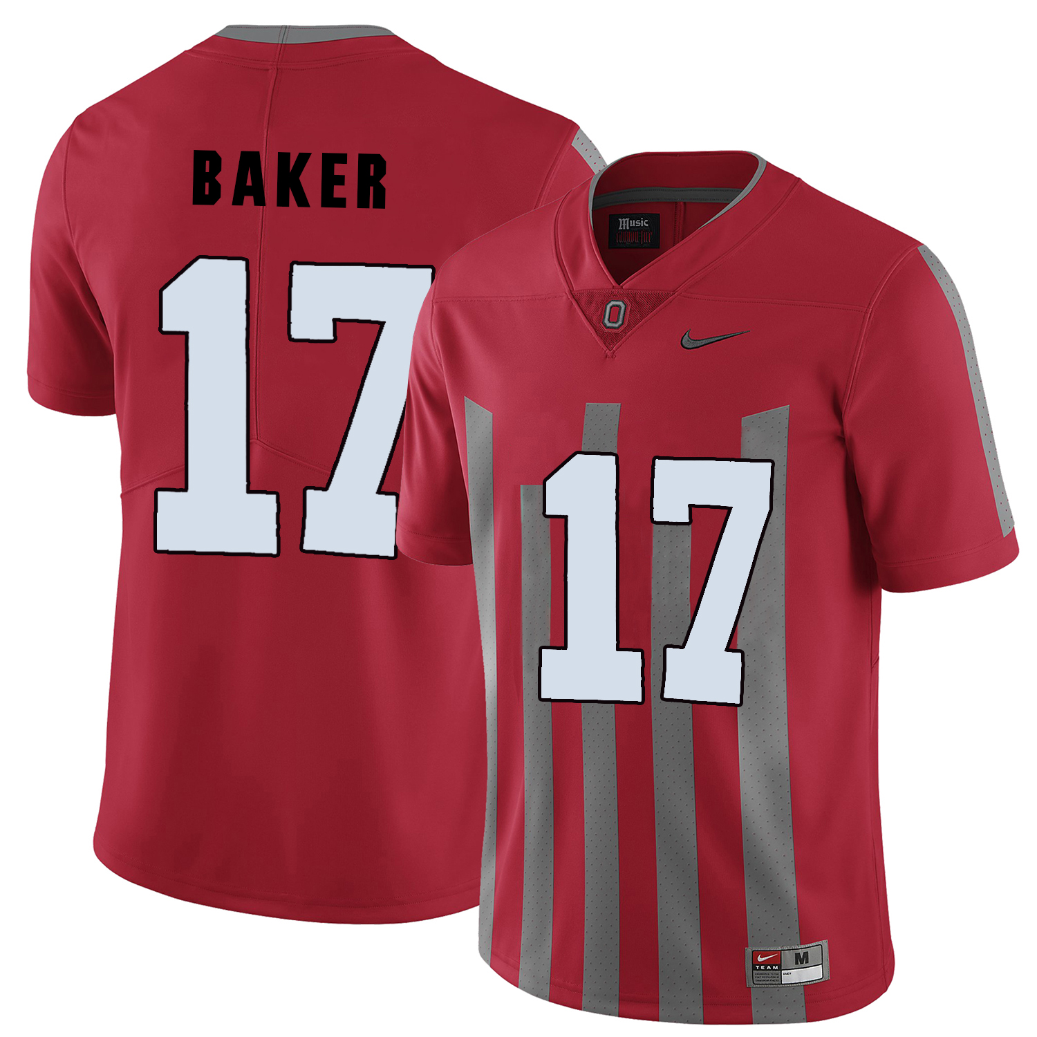 ohio state buckeyes red jerome baker college football portrait jersey