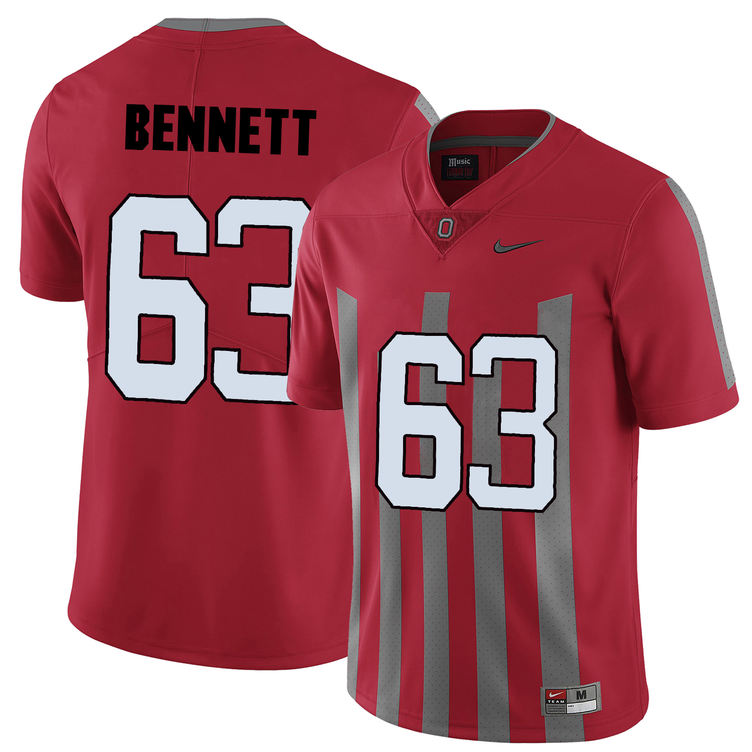 ohio state buckeyes red michael bennett college football portrait jersey