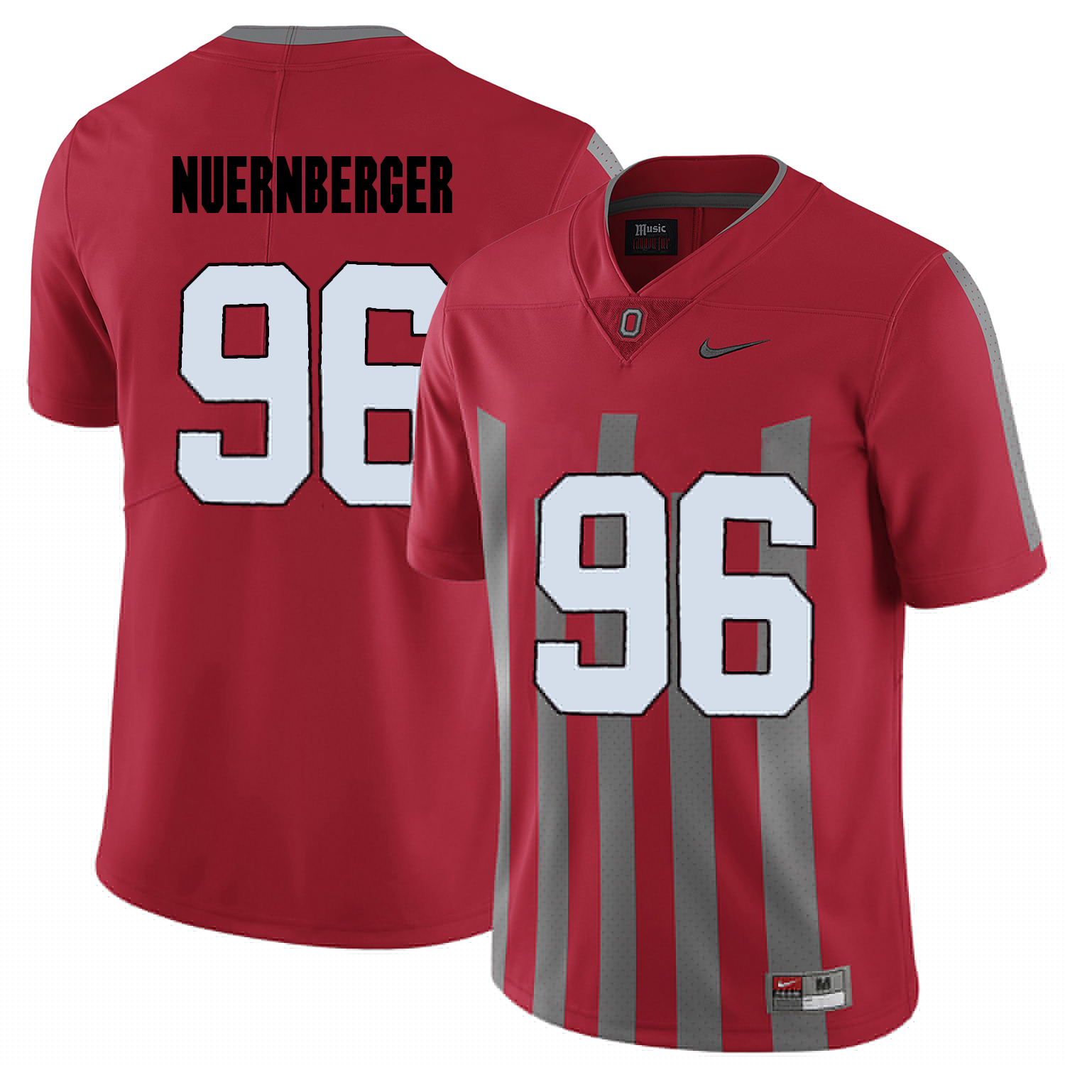 ohio state buckeyes red sean nuernberger college football portrait jersey
