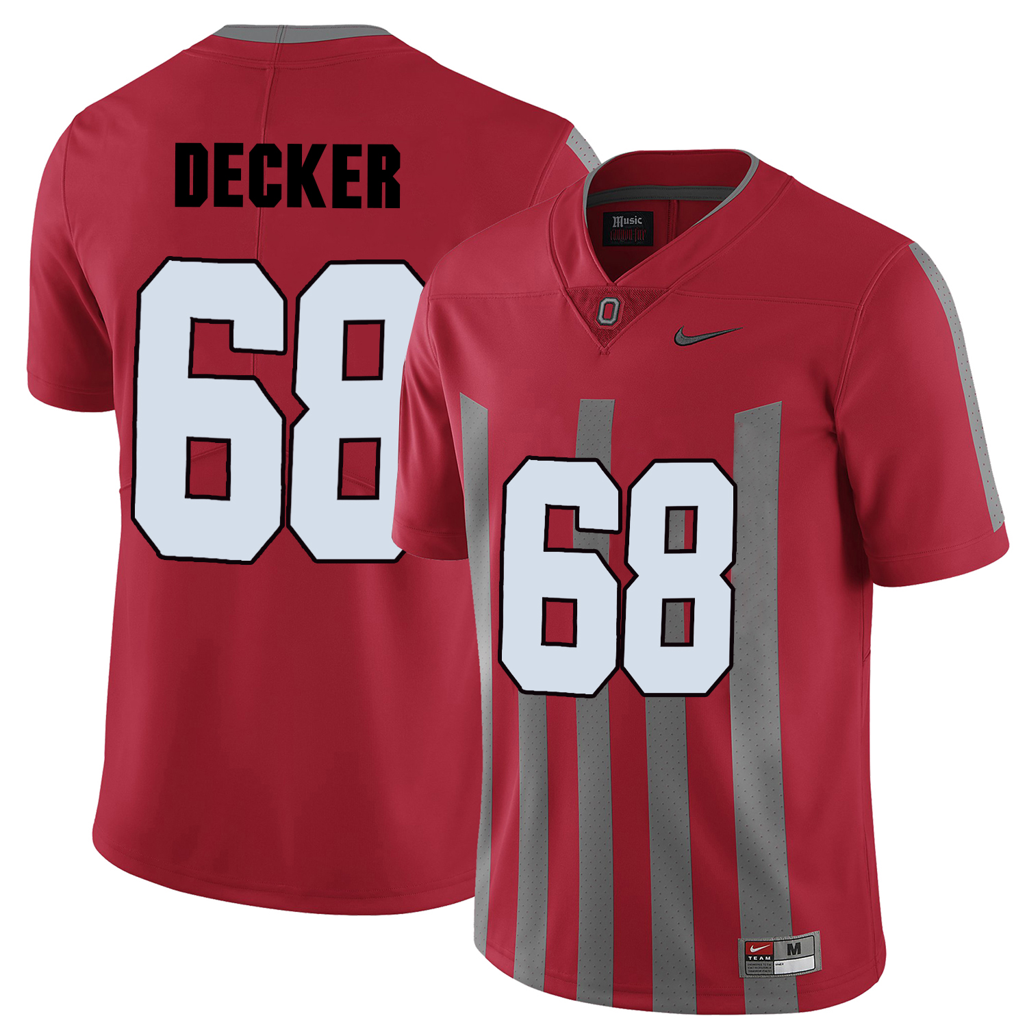ohio state buckeyes red taylor decker college football portrait jersey