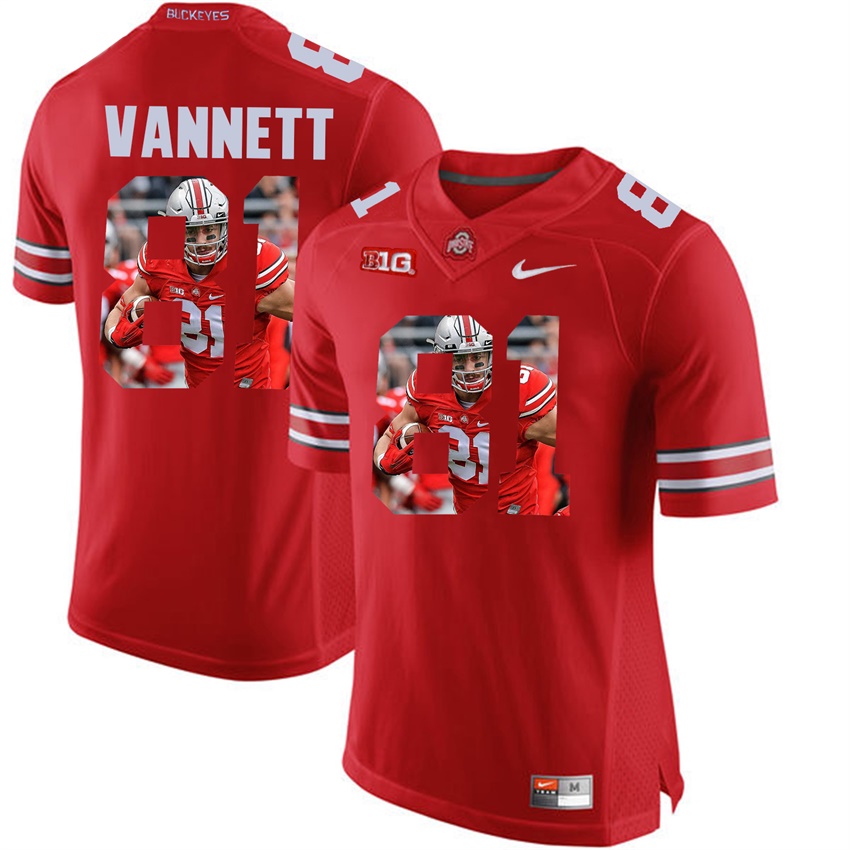 ohio state buckeyes scarlet nick vannett player fashion jersey