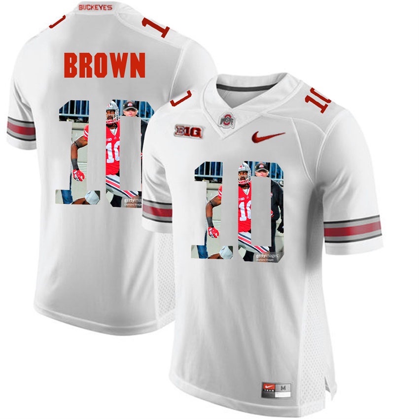 ohio state buckeyes white cacorey brown player fashion jersey