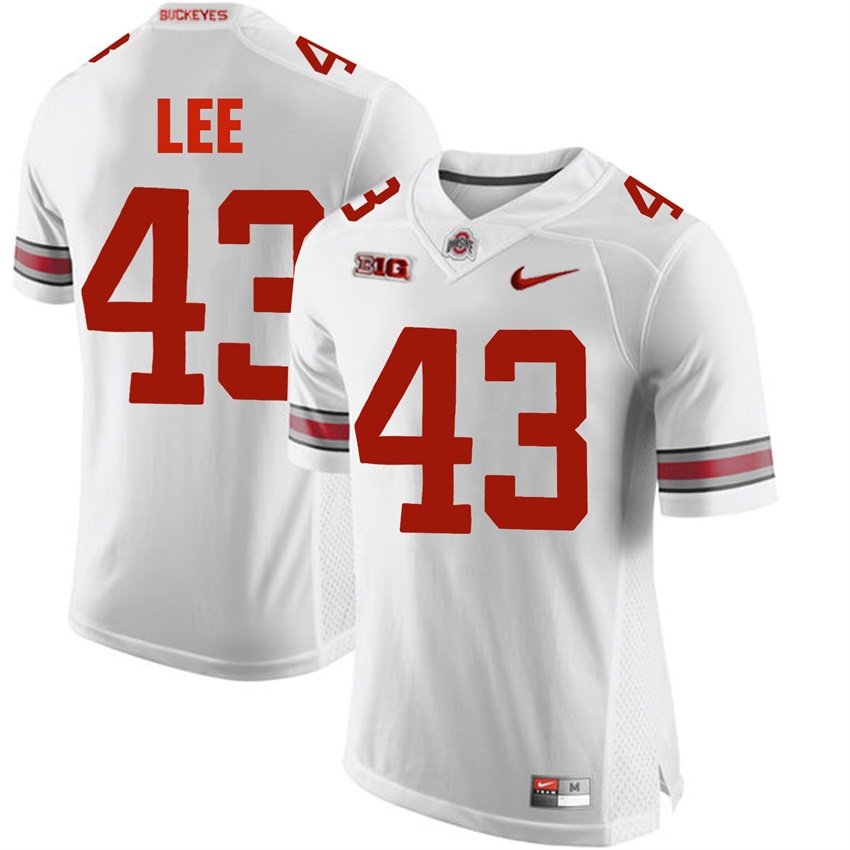 ohio state buckeyes white darron lee college football jersey