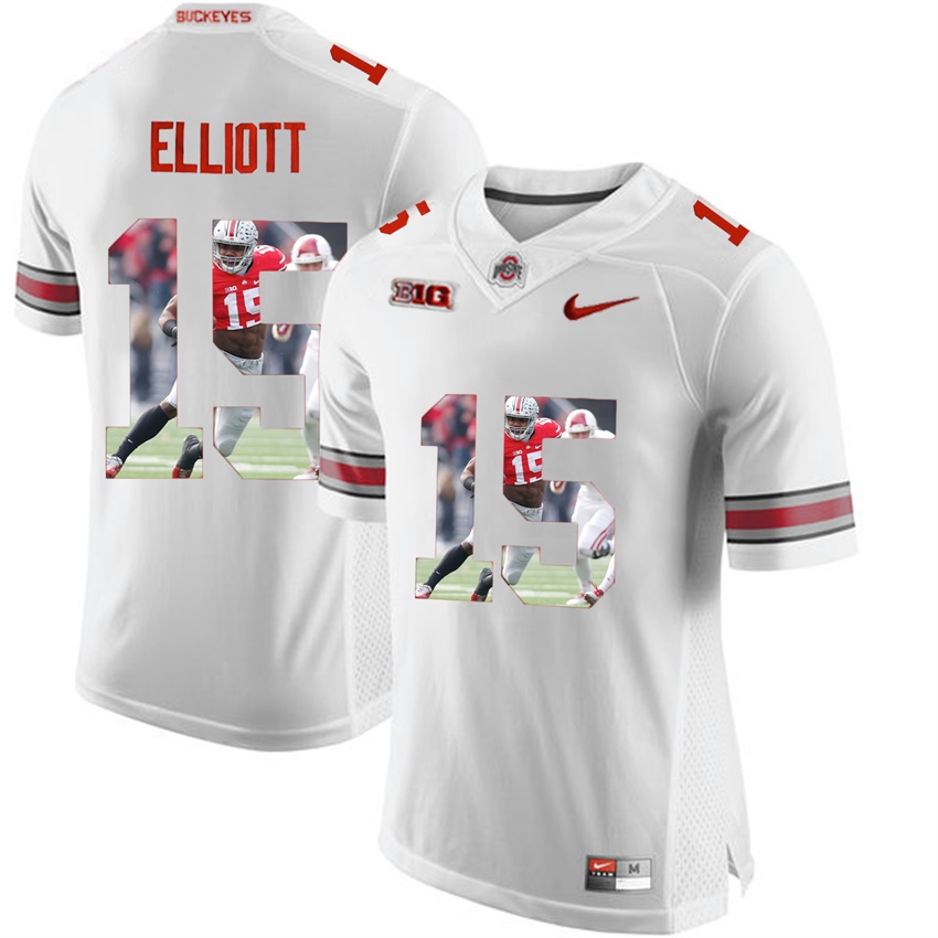 ohio state buckeyes white ezekiel elliott player fashion jersey