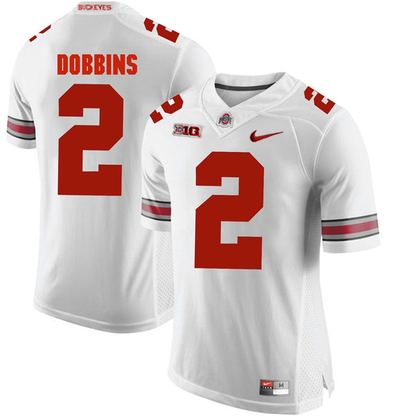 ohio state buckeyes white j.k. dobbins college football jersey