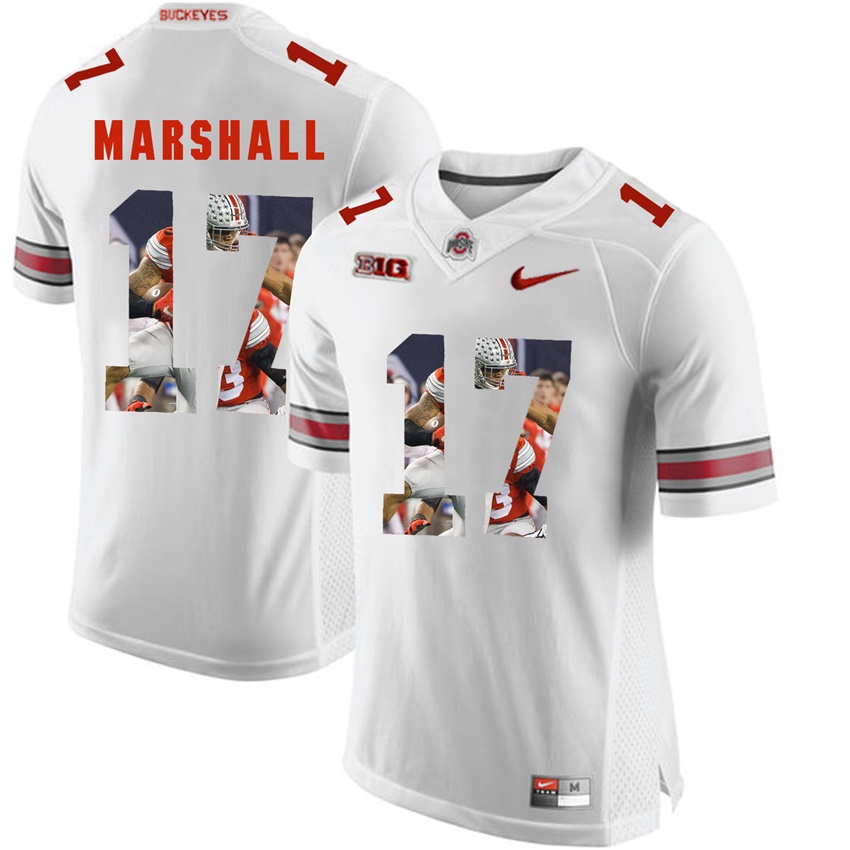 ohio state buckeyes white jalin marshall player fashion jersey