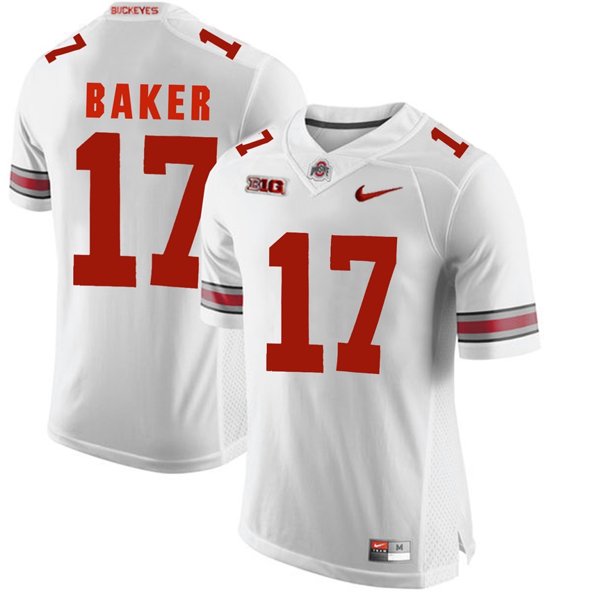 ohio state buckeyes white jerome baker college football jersey