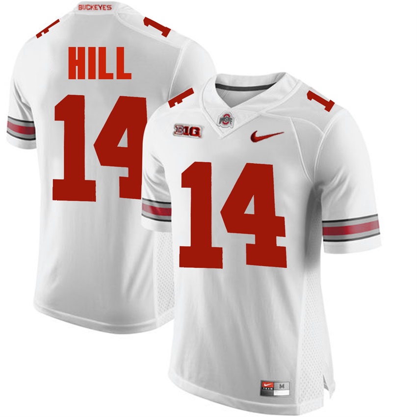 ohio state buckeyes white k.j. hill college football jersey