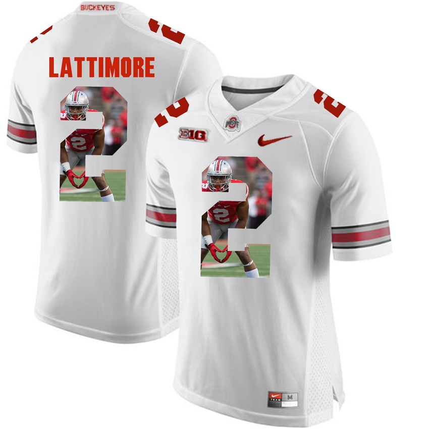 ohio state buckeyes white marshon lattimore player fashion jersey