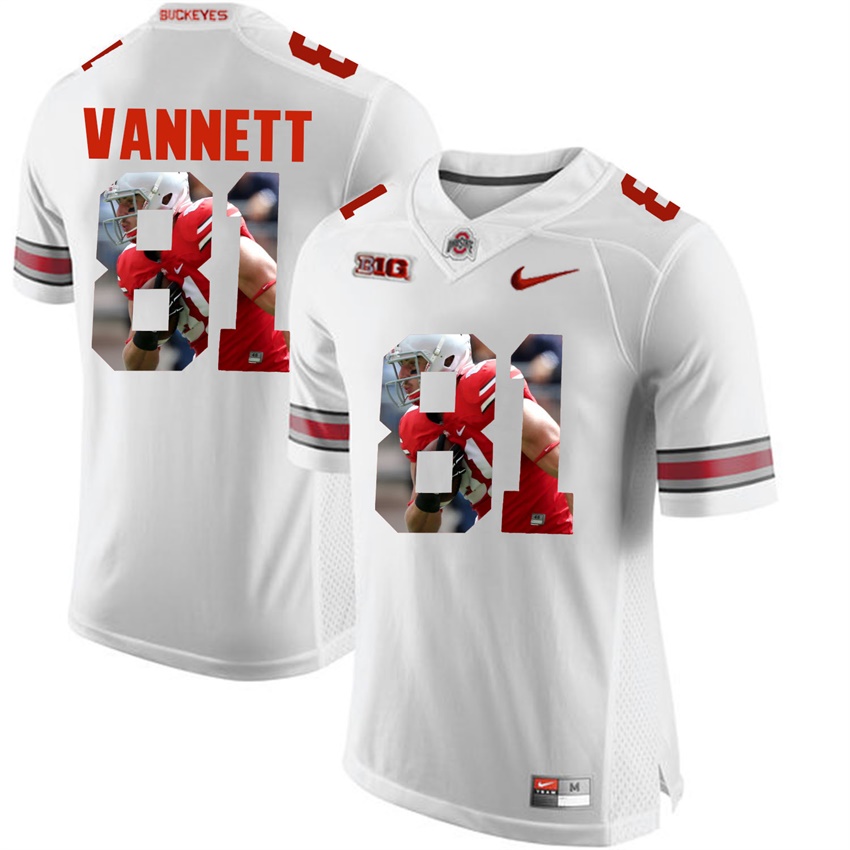 ohio state buckeyes white nick vannett player fashion jersey