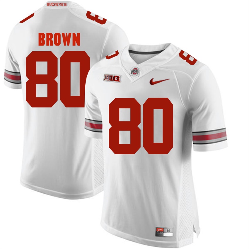 ohio state buckeyes white noah brown college football jersey
