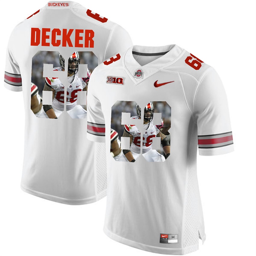 ohio state buckeyes white taylor decker player fashion jersey
