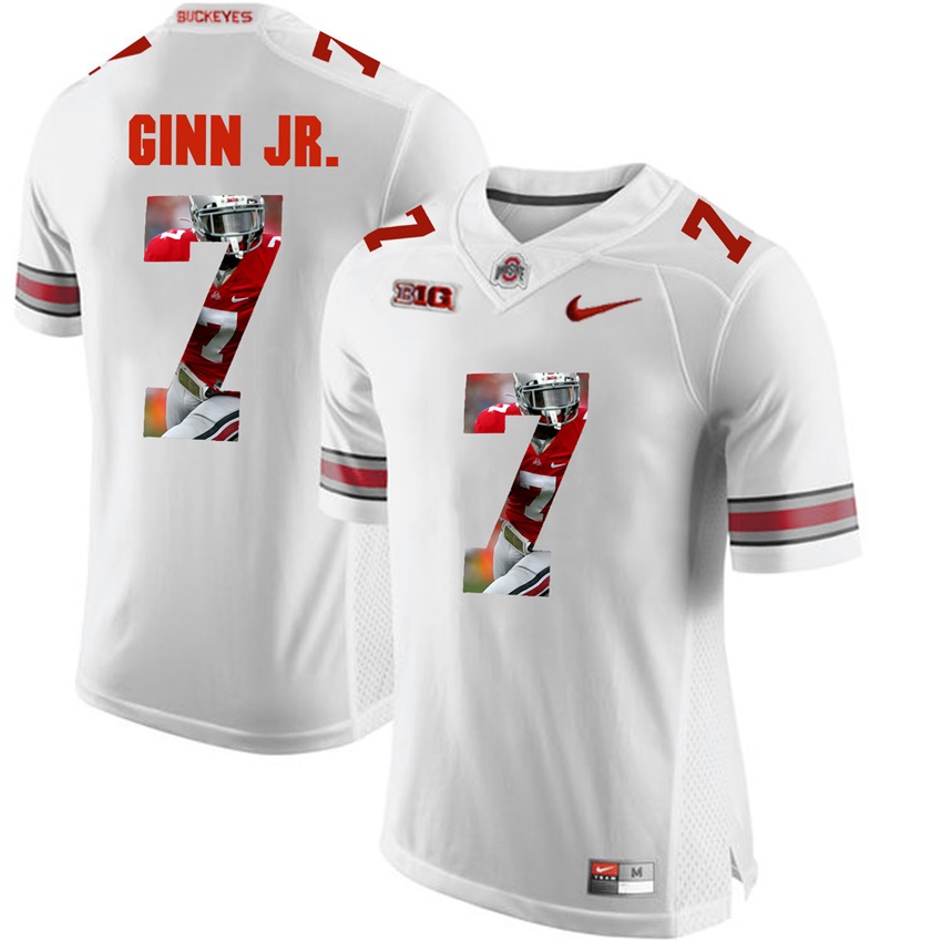 ohio state buckeyes white ted ginn jr. player fashion jersey