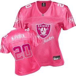 okaland raiders #20 mcfadden pink fem fan women jerseys
